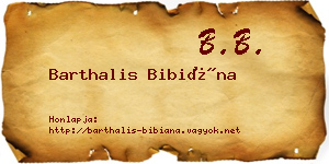Barthalis Bibiána névjegykártya
